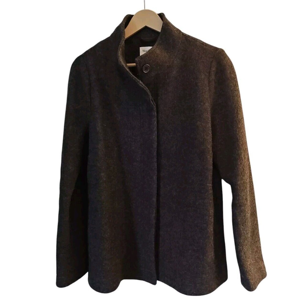 Woolovers Brand 100% Wool Coat Jacket  Medium Charcoal Travel Career Business